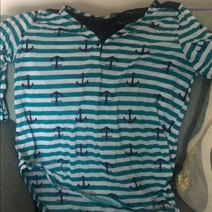 Rue 21 size XL striped anchor shirt